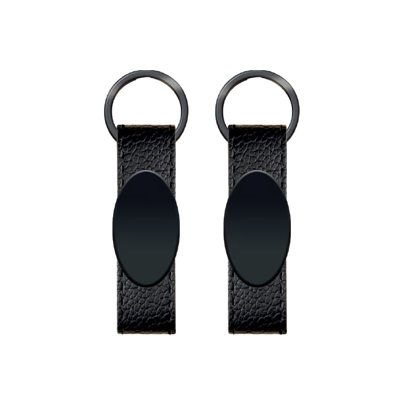 2403 Siyah Metal Suni̇ Deri̇ Anahtarlık - Görsel 2