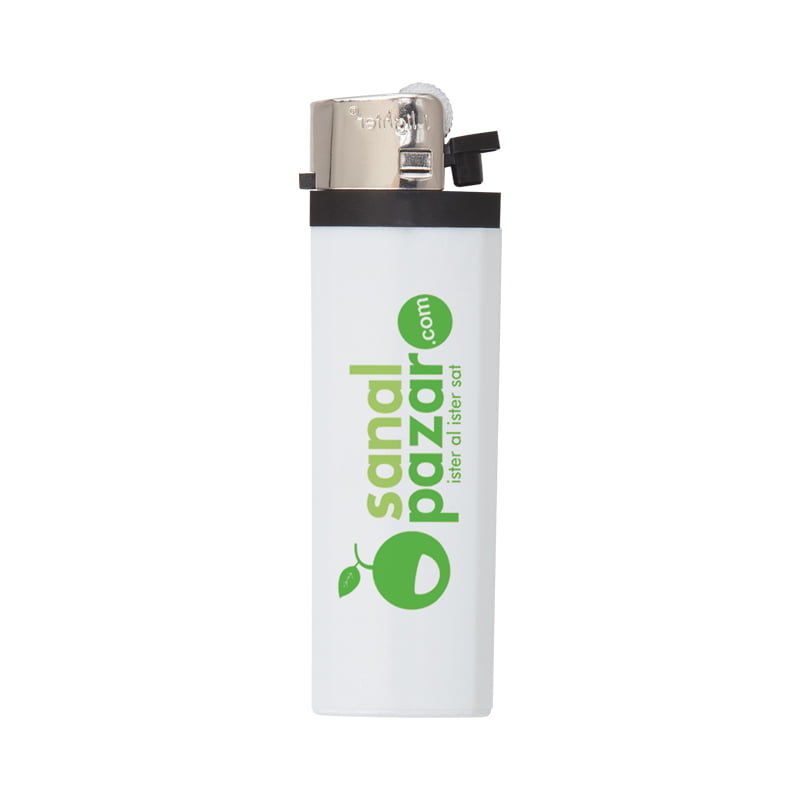 YMN-218 Beyaz I-Lighter Taşlı Si̇Boplu Çakmak