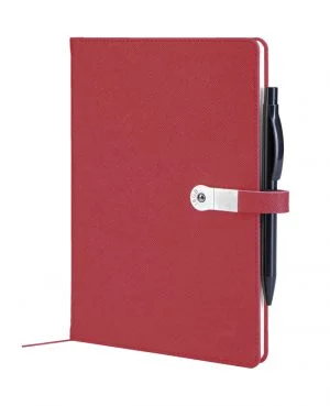 1701 Kırmızı Termo Deri̇ USB li Not Defteri - Ebat: 15 x 21 cm