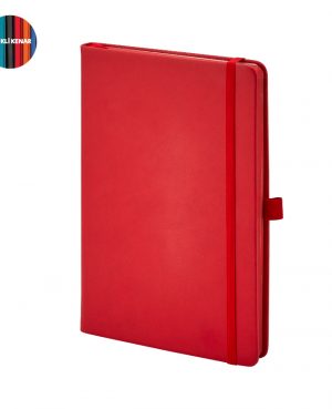 929-1321 Kırmızı Termo Deri Defter Ebat: 13x21 cm / 192 Sayfa / Cepli