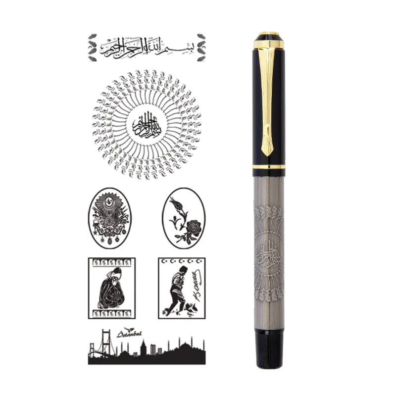 661-R Kabartma Figürlü Metal Roller Kalem - Görsel 2