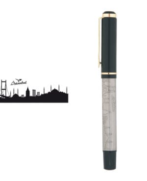 661-R İstanbul Kabartma Figürlü Metal Roller Kalem