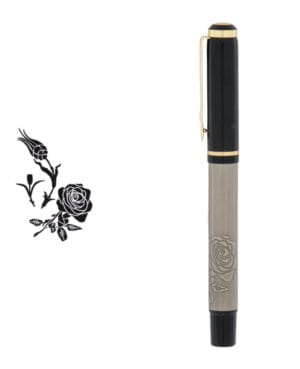661-R Lalegül Kabartma Figürlü Metal Roller Kalem