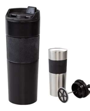 5312 Siyah French Press Çelik Termos / 450 Ml