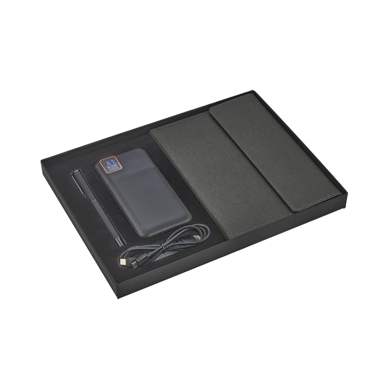 5064 Siyah Hediyelik Set - Powerbank - Defter - Kalem Seti - Görsel 2