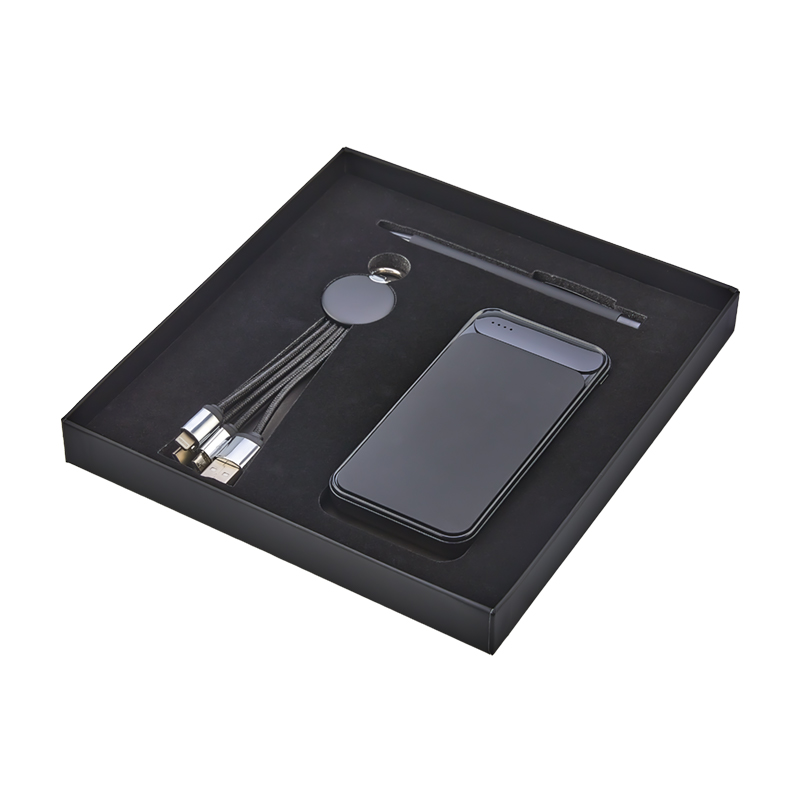 5065 Siyah Hediyelik Set - Powerbank - Çoklu Kablo - Kalem Seti - Görsel 2
