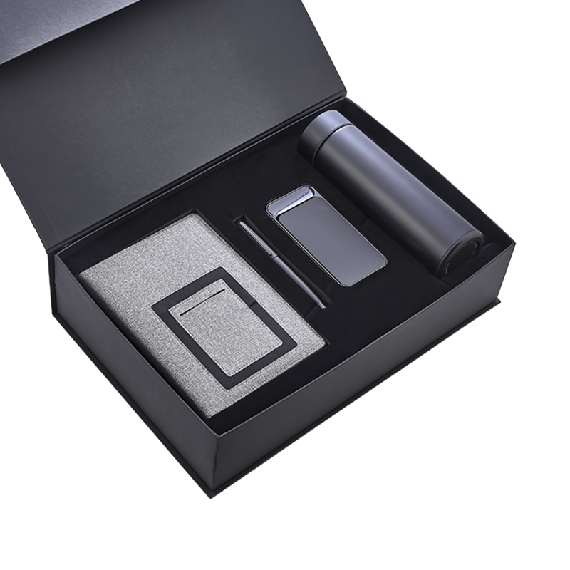 5066 Siyah Hediyelik Set - Powerbank - Defter - Kalem - Termos Seti - Görsel 2