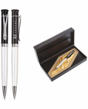 665-KT Silver-Siyah Metal Tükenmez Kalem Seti