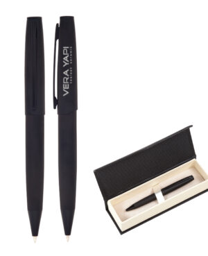 675-KT Siyah Metal Tükenmez Kalem Seti