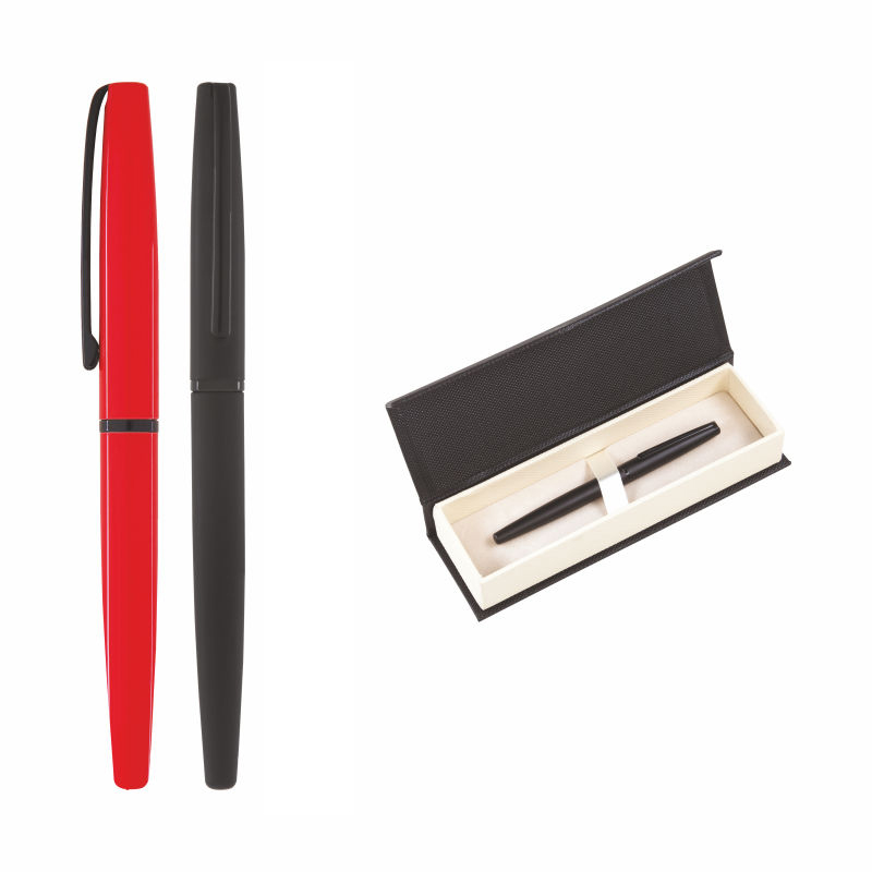 691-KR Kırmızı Metal Roller Kalem Seti - Görsel 2