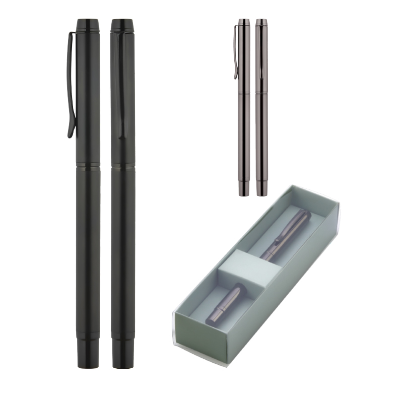 1215-KR Füme Metal Roller Kalem Seti - Görsel 2