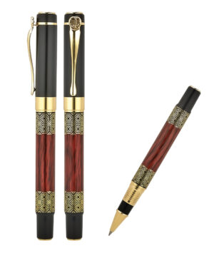 1217-R Siyah-Gold Metal Roller Kalem