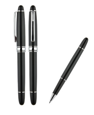 1218-R Siyah-Silver Metal Roller Kalem