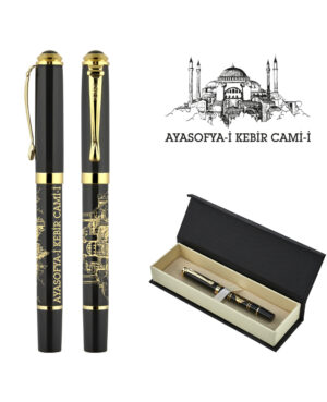 685-KR Ayasofya Kabartma Figürlü Metal Roller Kalem Seti