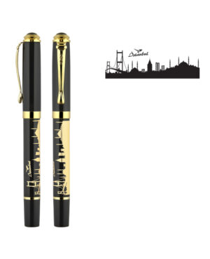 685-R İstanbul Kabartma Figürlü Metal Roller Kalem