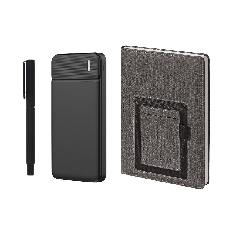 5063 Siyah Hediyelik Set - Powerbank - Defter - Kalem Seti - Görsel 3