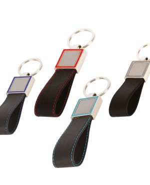 5279 - Metal Plakalı Deri Anahtarlık