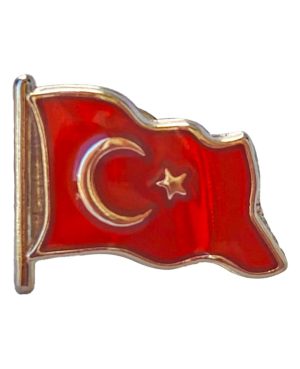 5309 - Türk Bayrağı Mineli Yaka Rozeti (İğneli)