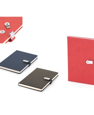 6490 - Termoderi Kapaklı USB'li Defter ( 13 x 21 cm )
