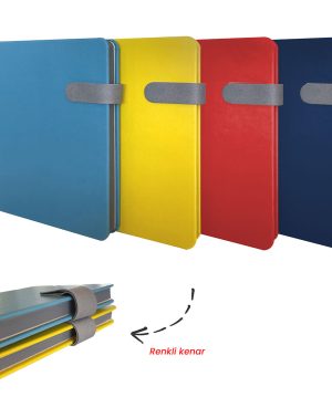 6555 - Termo Deri Kenarları Boyalı ve Mıknatıslı Defter