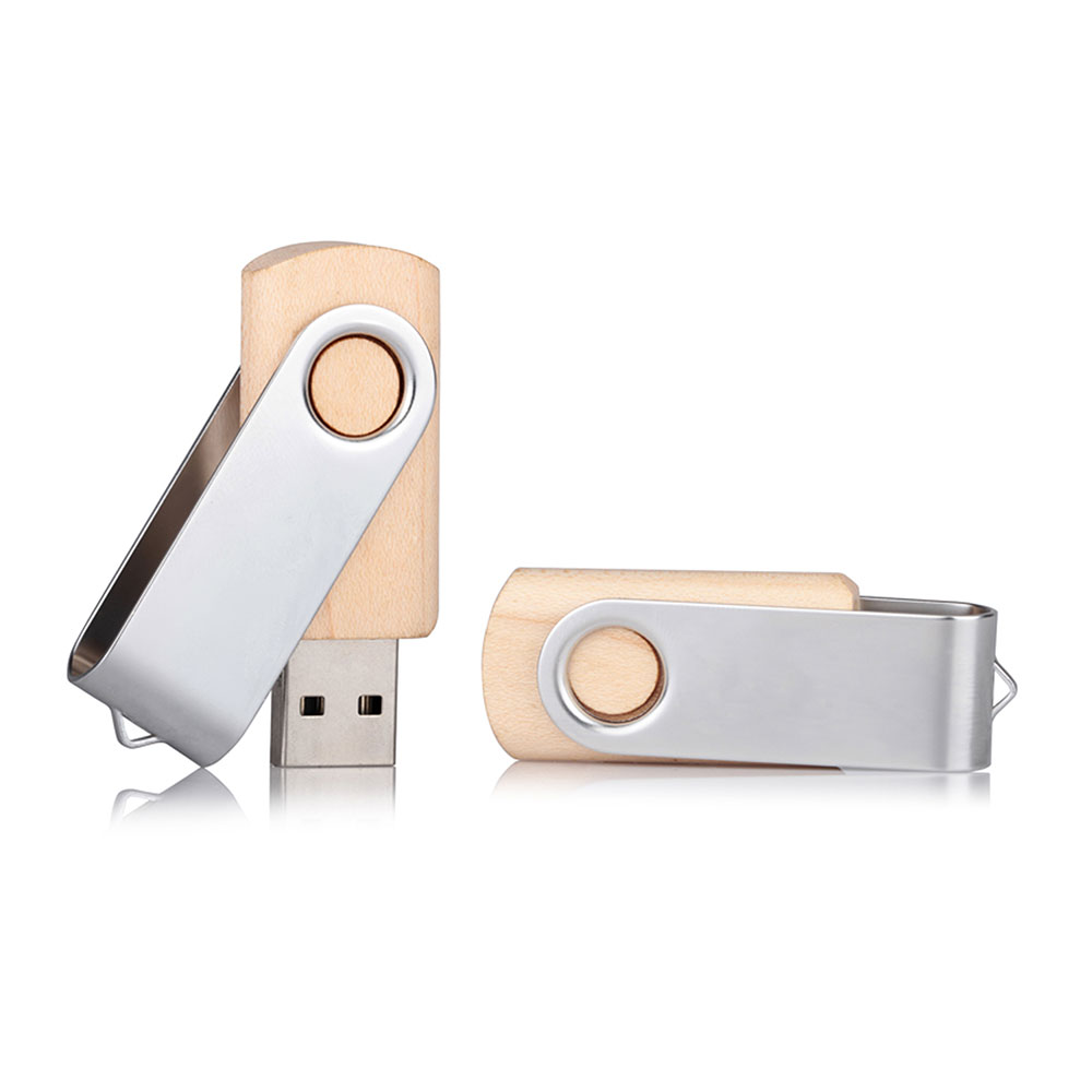 7241-16GB - 16 GB Ahşap Döner Kapaklı USB Bellek