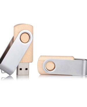 7241-64GB - 64 GB Ahşap Döner Kapaklı USB Bellek