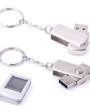 7263-64GB - 64 GB Döner Kapaklı Metal Anahtarlık USB Bellek
