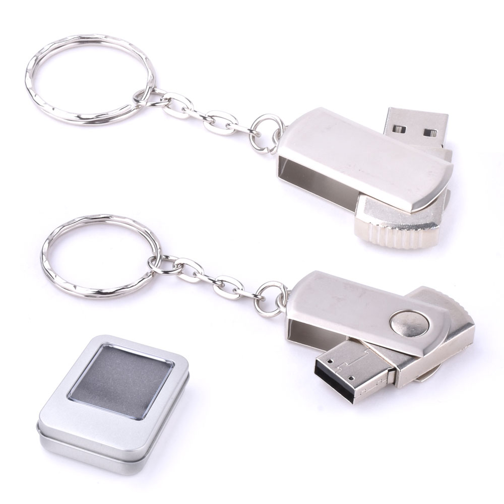 7263-8GB - 8 GB Döner Kapaklı Metal Anahtarlık USB Bellek