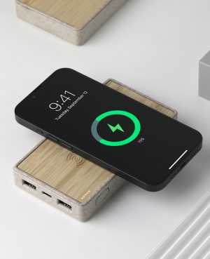 7466 - Powerbank 1000 mAh Bambu Wireless Mobil Şarj Cihazı