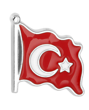 5308 - Türk Bayrağı Mineli Yaka Rozeti (İğneli)