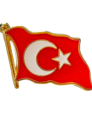 5310 - Türk Bayrağı Mineli Yaka Rozeti (İğneli)