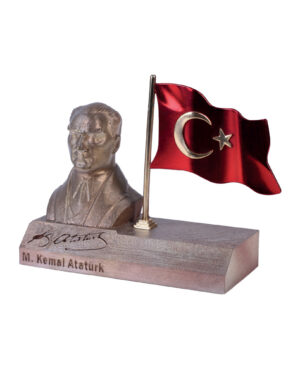 9529 - Atatürk Büstü ve Türk Bayrağı Plaket